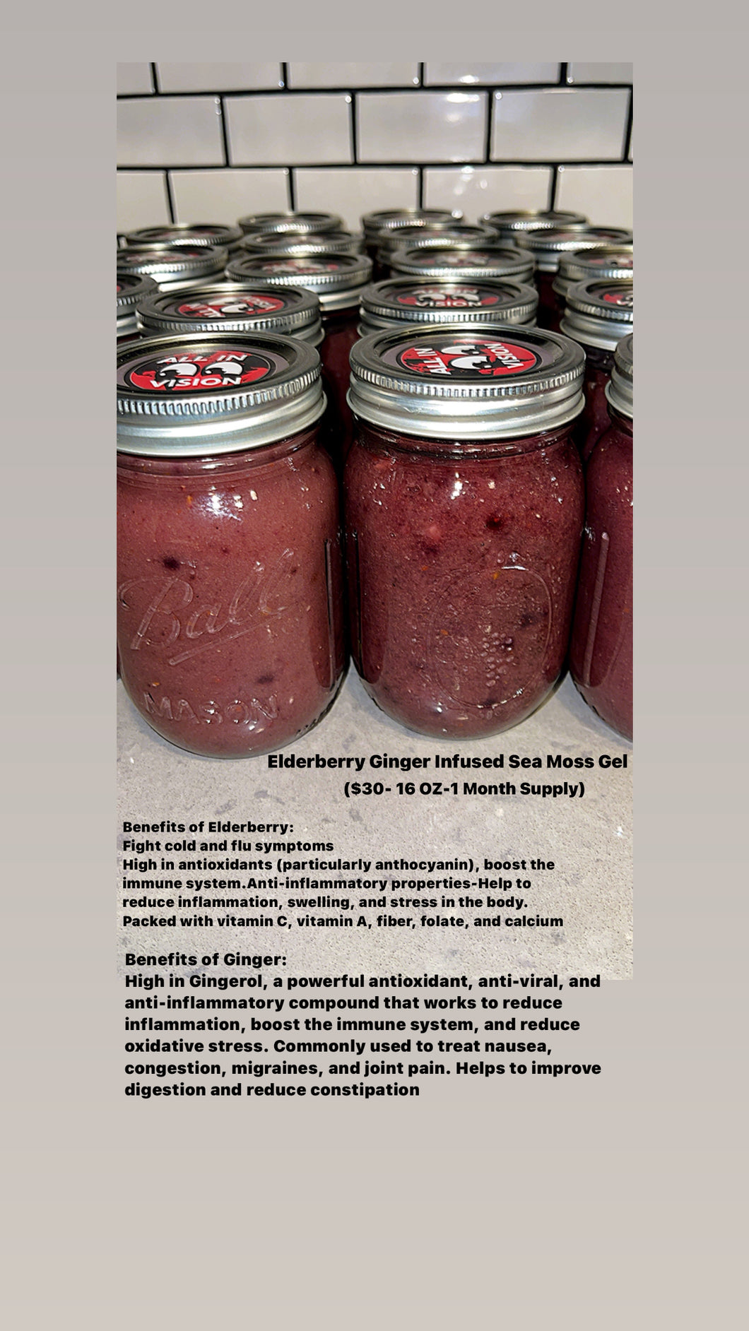 Elderberry Ginger Infused SeaMoss Gel